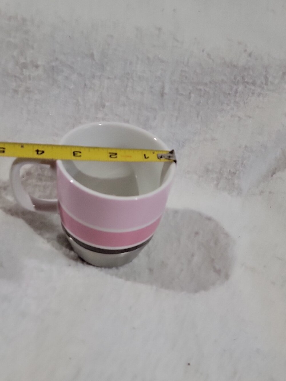 Starbucks Pink and White Ceramic Mug with Stainless Accent 2007- 20oz - Picture 5 of 6